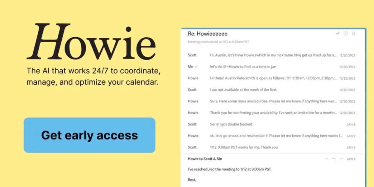 Howie.ai an Email-Based Scheduling Assistant Raises $1M in Pre-Seed Funding