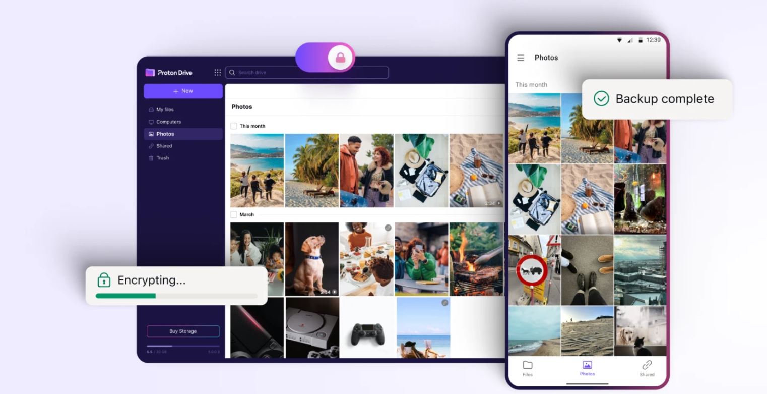 Proton Drive adds photo backup for android devices